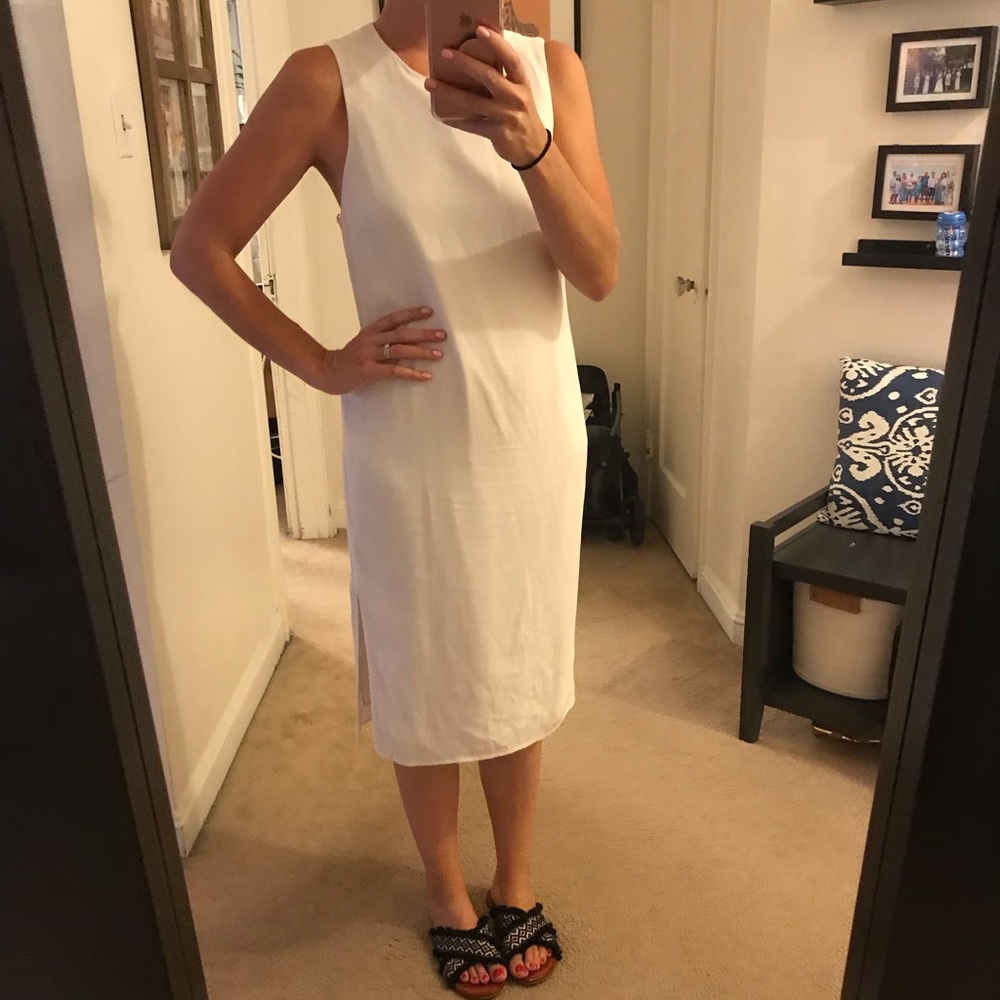 White shift dress